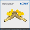 Brass twin-bodied ball valve for gas DL1111